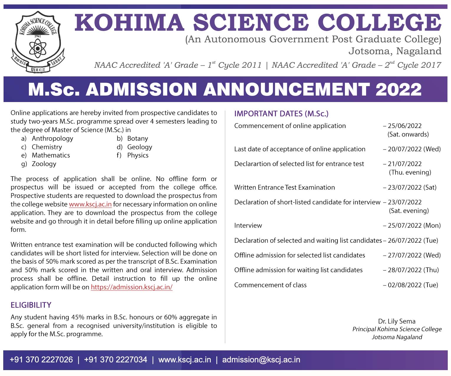 KSCJ_MSc Admission Ads 2022