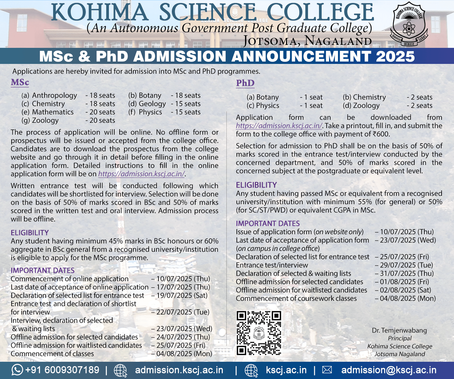 KSCJ_MSc Admission Ads 2025